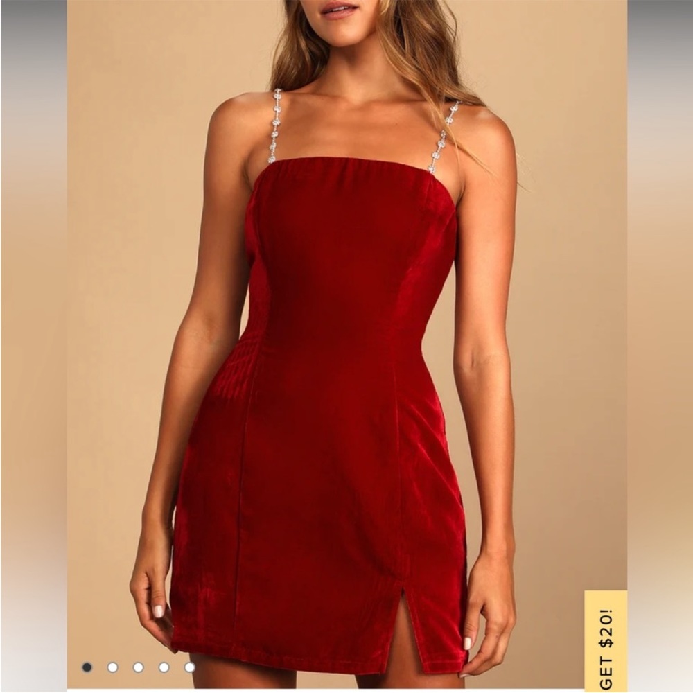Lulus Red velvet dress